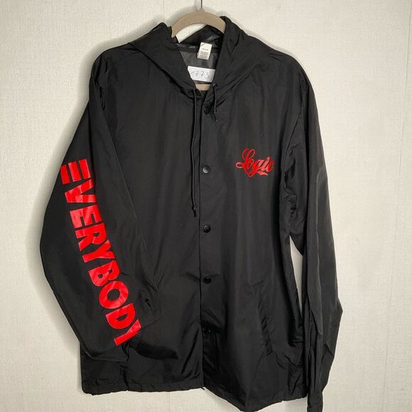 Independent Trading Raincoat Men’s Large Water-resistant Hooded Windbreaker Y2K - Picture 3 of 14